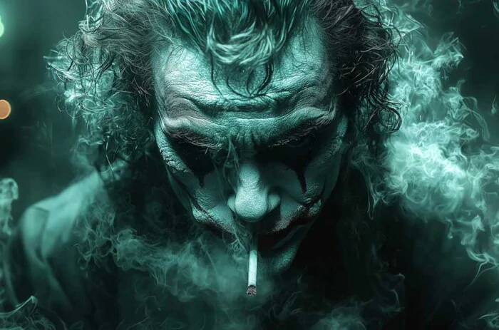 Free Joker wallpaper 4K green glow, smoke available for desktop and mobile in high-resolution Ultra HD format