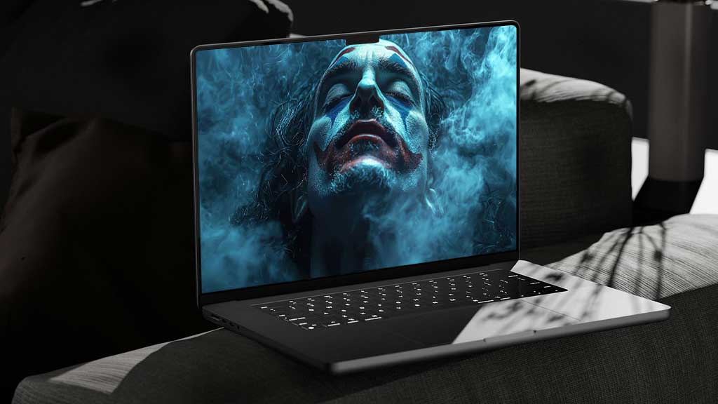 fond écran Joker avec effets de fumée et éclairage atmosphérique détaillé, en HD et 4K