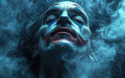 fond écran Joker avec effets de fumée et éclairage atmosphérique détaillé, en HD et 4K