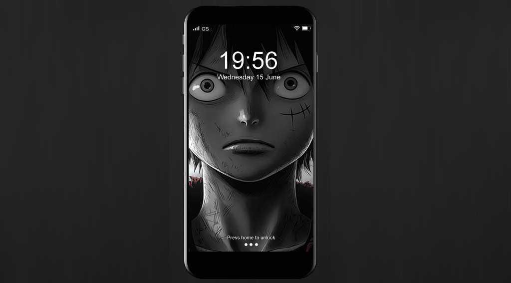 Fond d'écran noir et blanc Monkey D Luffy portrait 4K One piece background Ultra HD artistique free download for PC desktop laptop and mobile phone , iphone