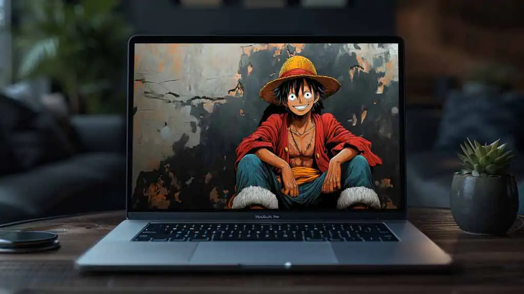 Monkey D. Luffy Sitting 4K Wallpaper One Piece Art anime Ultra HD Background free download for PC & Mobile phone and iphone