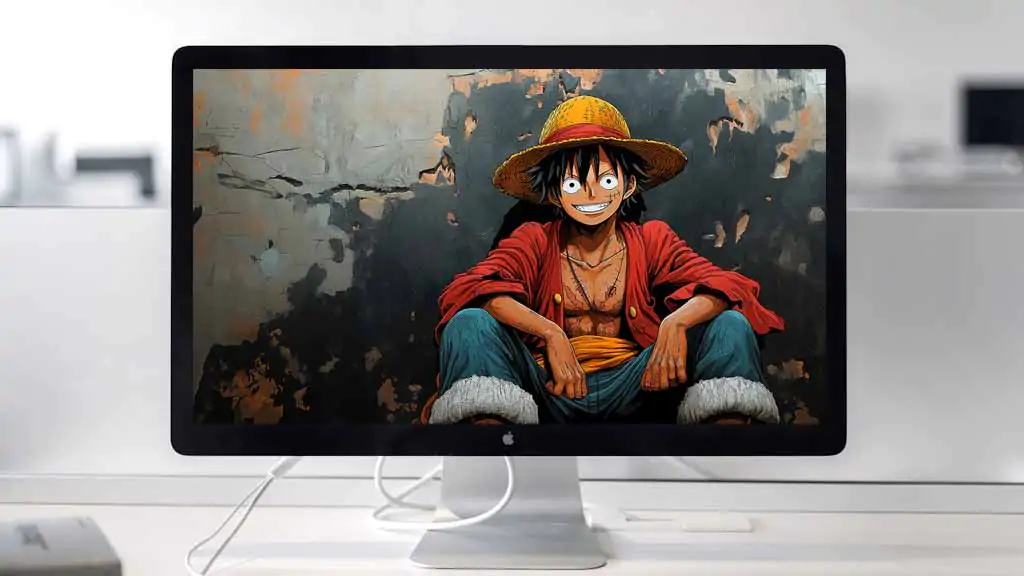 Monkey D. Luffy Sitting 4K Wallpaper One Piece Art anime Ultra HD Background free download for PC & Mobile phone and iphone