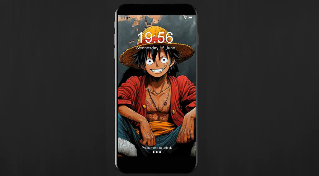 Monkey D. Luffy Sitting 4K Wallpaper One Piece Art anime Ultra HD Background free download for PC & Mobile phone and iphone