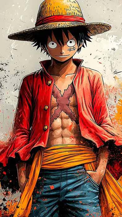 Monkey D. Luffy fond d'écran abstrait 4K One Piece, fond d'écran ultra HD à télécharger gratuitement pour Pc & téléphone portable et iphone