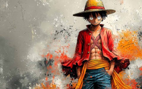 Monkey D. Luffy fond d'écran abstrait 4K One Piece, fond d'écran ultra HD à télécharger gratuitement pour Pc & téléphone portable et iphone