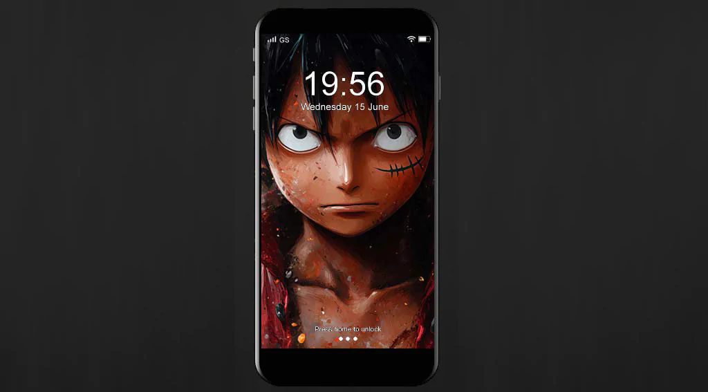 Portrait artistique à l'aquarelle de Monkey D. Luffy déterminé avec une expression intense fond d'écran 4K One Piece télécharger gratuitement pour PC & Téléphone portable