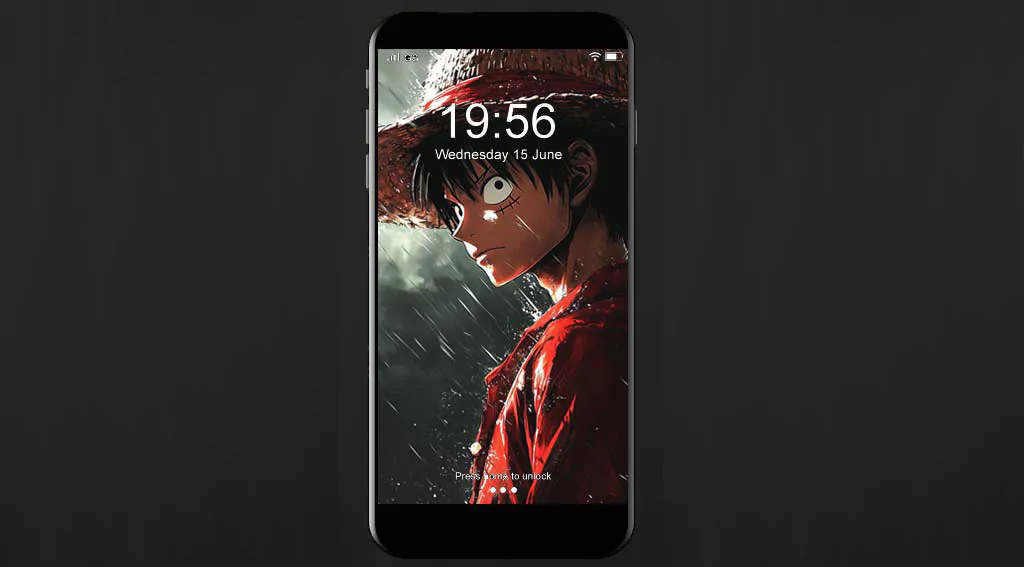 Fond d'écran dramatique 4K de Monkey D Luffy sous la pluie et l'orage, arrière-plan Ultra HD One Piece gratuit à télécharger pour PC, téléphone portable et iPhone