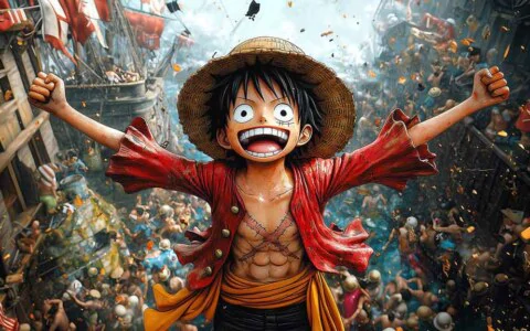 Monkey D. Luffy Victory 4K Wallpaper One Piece anime Ultra HD Background free download for PC & Mobile phone and iphone