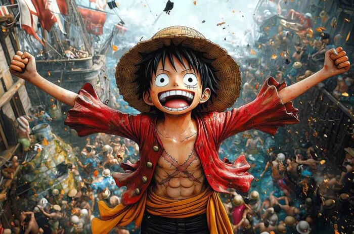 Monkey D. Luffy Victory 4K Wallpaper One Piece anime Ultra HD Background free download for PC & Mobile phone and iphone