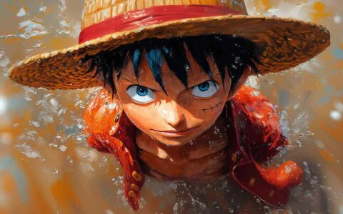 Monkey D. Luffy Artwork 4K Wallpaper One Piece anime Ultra HD Background free download for PC & Mobile phone and iphone