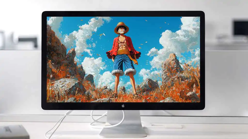 Fond d'écran 4K en pied de Monkey D. Luffy One Piece anime Ultra HD gratuit à télécharger pour PC, mobile et iPhone