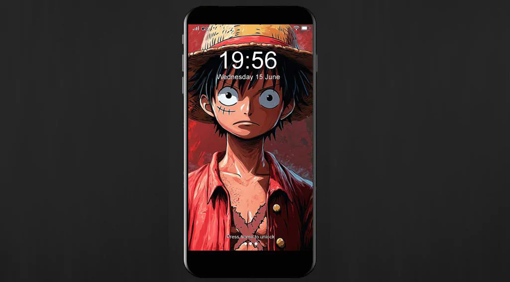 Fond d'écran 4K du personnage d'anime Monkey D. Luffy avec chapeau de paille sur fond rouge, Art Ultra HD One Piece gratuit à télécharger pour PC et téléphone portable