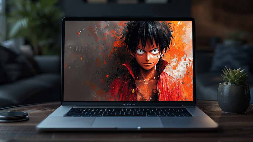 Fond d'écran 4K de Monkey D. Luffy Peinture One Piece anime Ultra HD gratuit à télécharger pour PC & téléphone portable et iPhone
