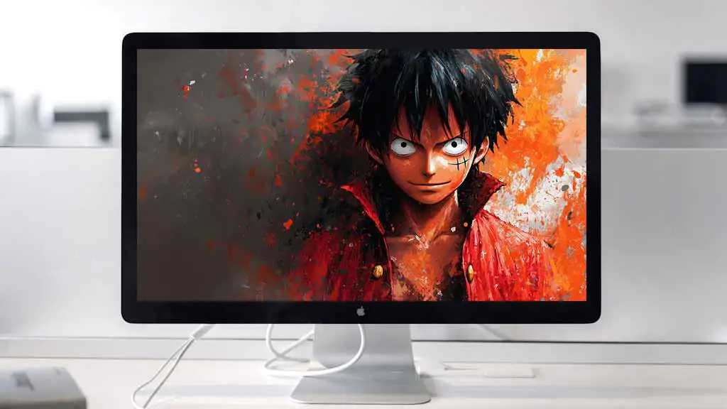 Fond d'écran 4K de Monkey D. Luffy Peinture One Piece anime Ultra HD gratuit à télécharger pour PC & téléphone portable et iPhone