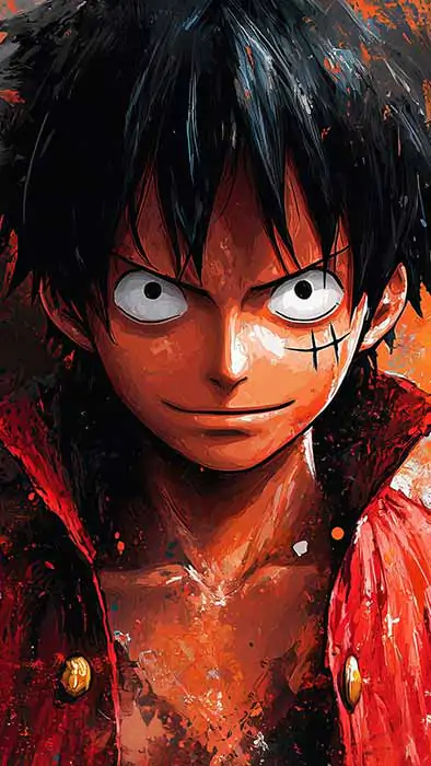 Fond d'écran 4K de Monkey D. Luffy Peinture One Piece anime Ultra HD gratuit à télécharger pour PC & téléphone portable et iPhone