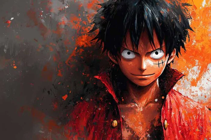 Fond d'écran 4K de Monkey D. Luffy Peinture One Piece anime Ultra HD gratuit à télécharger pour PC & téléphone portable et iPhone