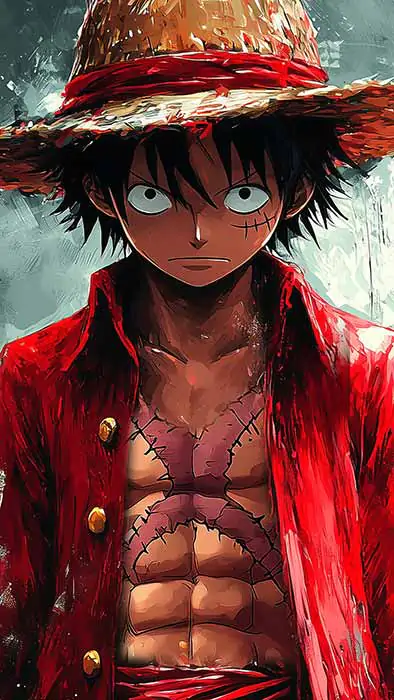 Fond d'écran abstrait 4K de Monkey D. Luffy de One Piece anime en Ultra HD à télécharger gratuitement pour PC, téléphone portable et iPhone