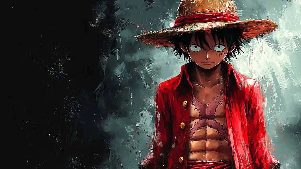 Fond d'écran abstrait 4K de Monkey D. Luffy de One Piece anime en Ultra HD à télécharger gratuitement pour PC, téléphone portable et iPhone