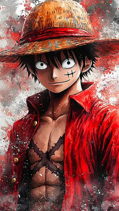 Monkey D. Luffy abstract Art 4K Wallpaper One Piece anime Ultra HD Background free download for PC & Mobile phone and iphone