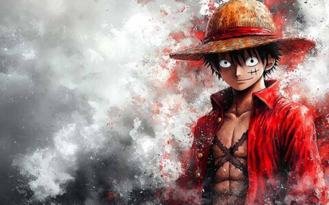 Fond d'écran 4K d'art abstrait de Monkey D. Luffy One Piece anime Ultra HD à télécharger gratuitement pour PC, téléphone mobile et iPhone