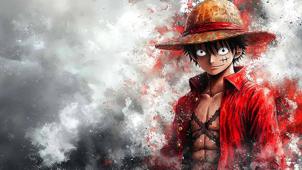 Fond d'écran 4K d'art abstrait de Monkey D. Luffy One Piece anime Ultra HD à télécharger gratuitement pour PC, téléphone mobile et iPhone