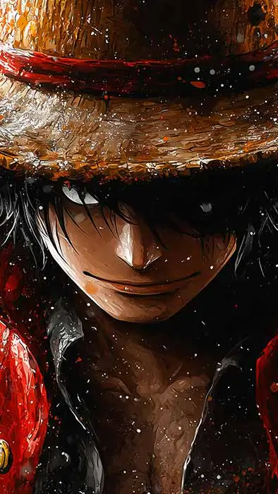 Monkey D. Luffy painting 4K Wallpaper One Piece anime Ultra HD Background free download for PC & Mobile phone and iphone