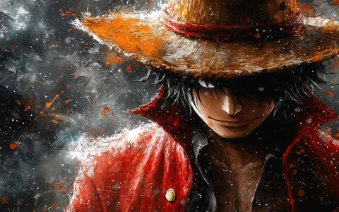 Monkey D. Luffy painting 4K Wallpaper One Piece anime Ultra HD Background free download for PC & Mobile phone and iphone