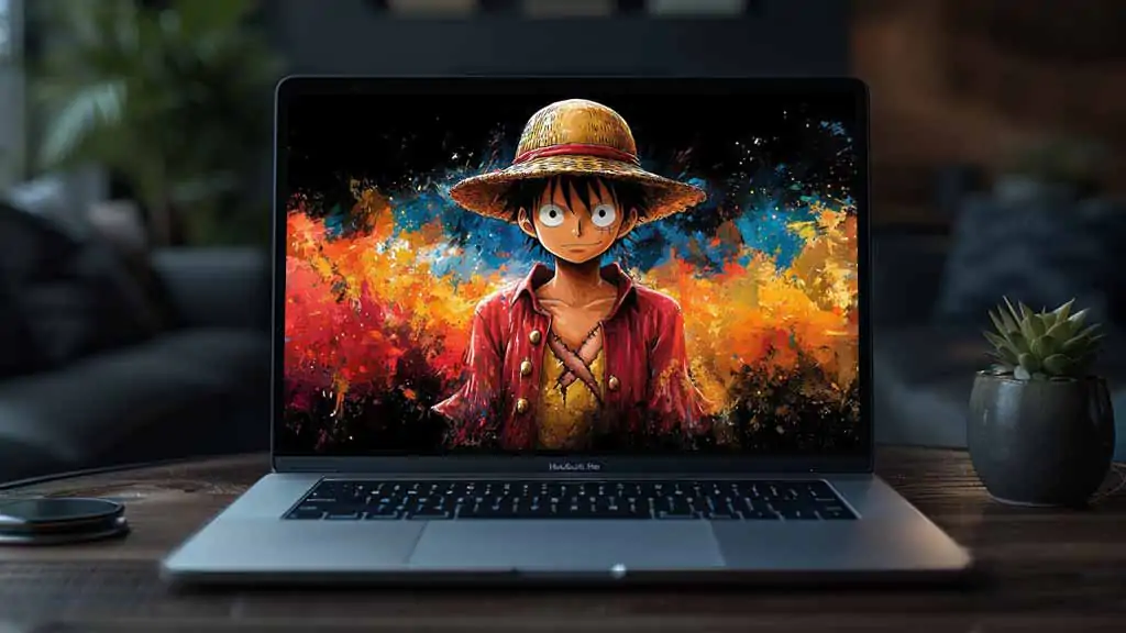 Monkey D. Luffy colorful Paint 4K Wallpaper One Piece anime Ultra HD Background free download for PC & Mobile phone and iphone