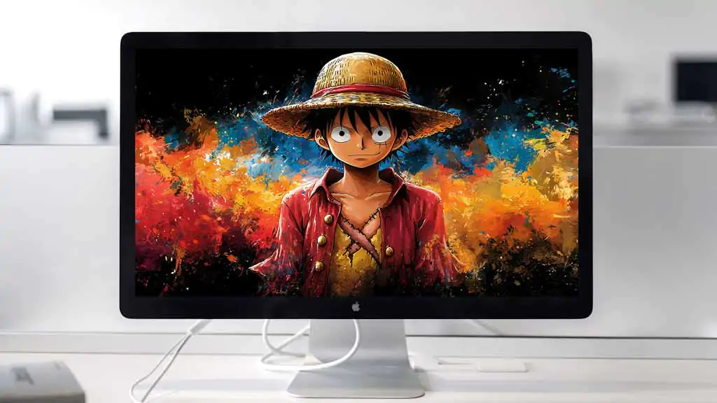 Fond d'écran 4K de Monkey D. Luffy peinture colorée One Piece anime Ultra HD gratuit à télécharger pour PC, téléphone portable et iPhone