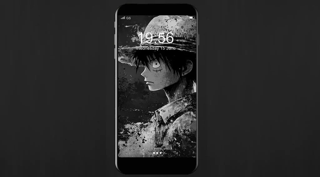 Art en noir et blanc de Monkey D. Luffy Fond d'écran 4K One Piece anime Fond Ultra HD téléchargement gratuit pour PC & téléphone portable et iPhone