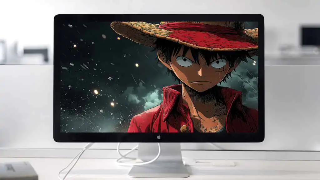 Night scene anime Monkey D Luffy wallpaper 4K One Piece Ultra HD background free download for Pc desktop and mobile phone