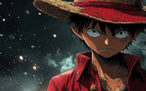 Fond d'écran animé nocturne Monkey D Luffy 4K One Piece Ultra HD gratuit à télécharger pour PC et téléphone portable