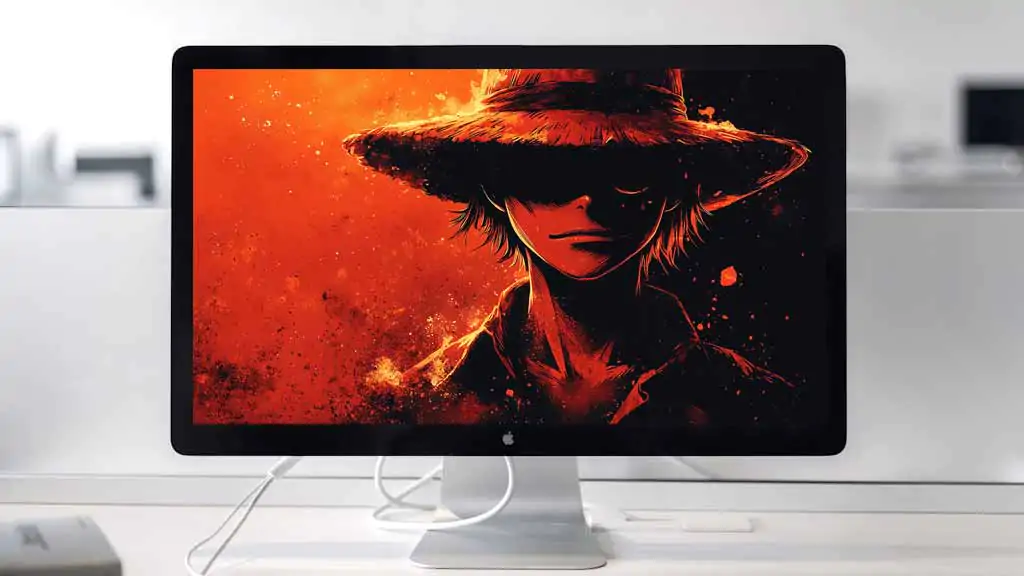 Silhouette de Monkey D. Luffy fond d'écran 4k dramatique orange et noir HD à télécharger gratuitement pour PC & Téléphone portable