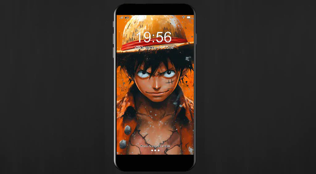 Fond d'écran minimaliste 4K de Monkey D. Luffy - Art de One Piece anime Ultra HD à télécharger gratuitement pour PC, téléphone portable et iPhone