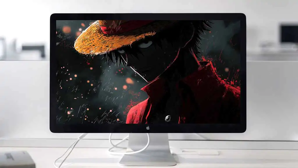 Fond d'écran 4K sombre de One Piece Monkey D. Luffy profil dramatique sur fond ombragé Téléchargement gratuit pour PC, téléphone portable et iPhone