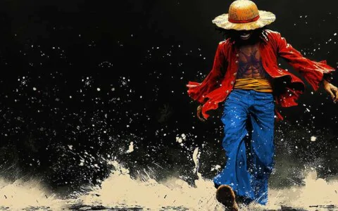 Monkey D. Luffy walking on water 4K Wallpaper One Piece anime Ultra HD Background free download for PC & Mobile phone and iphone