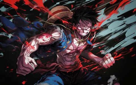 Fond d'écran 4K de Monkey D. Luffy en colère | Arrière-plan One Piece Ultra HD gratuit pour PC & téléphone portable et iPhone en haute résolution