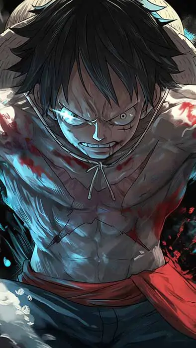 Monkey D. Luffy Combat Pose 4K Wallpaper | Fond d'écran One Piece Ultra HD gratuit en format JPG haute résolution pour PC et mobile sans enregistrement.