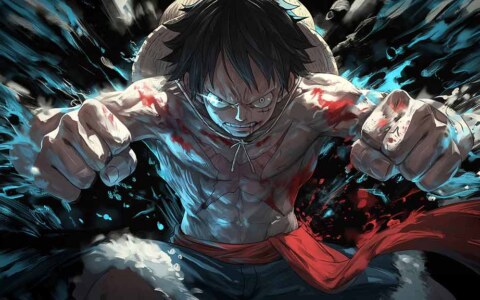 Monkey D. Luffy Combat Pose 4K Wallpaper | Fond d'écran One Piece Ultra HD gratuit en format JPG haute résolution pour PC et mobile sans enregistrement.