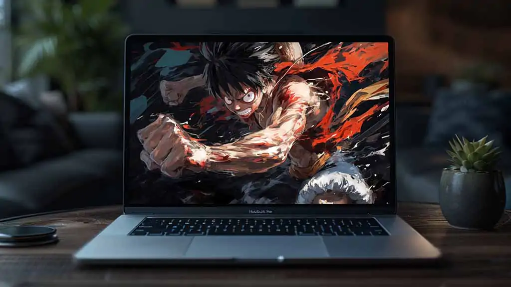 Monkey D. Luffy One Piece fond d'écran 4K avec scène de combat intense avec effets de combat rouge explosif fond d'écran ultra HD anime pour pc & téléphone portable