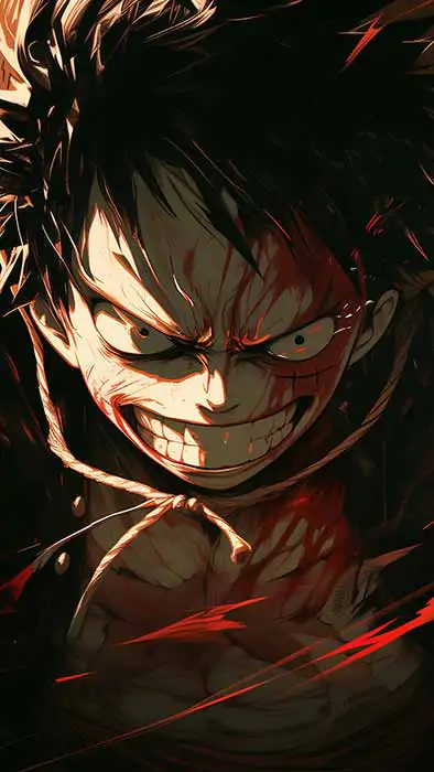 Monkey D. Luffy One Piece wallpaper 4K with dynamic punch attack and fierce battle grin Ultra HD Background anime for pc & mobile phone Free download