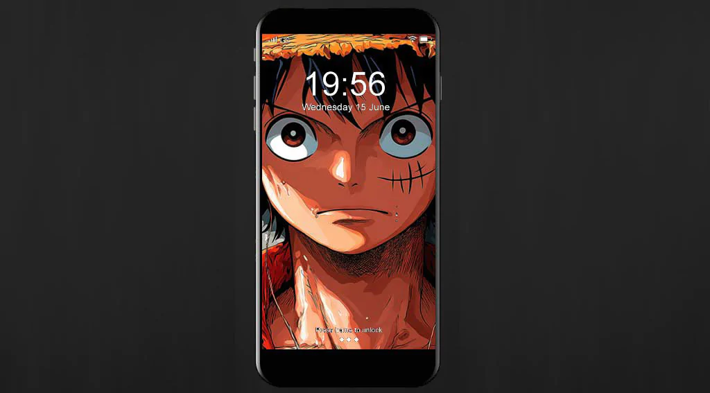 Fond d'écran 4K minimaliste de Monkey D. Luffy de One Piece avec son chapeau de paille iconique et ses yeux expressifs, arrière-plan anime ultra HD pour PC et téléphone portable, téléchargement gratuit