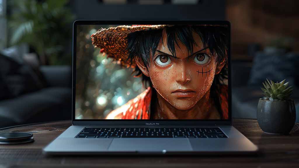 Free Hyper-realistic Monkey D. Luffy close-up portrait wallpaper 4k with rain effect and straw hat, One Piece photorealistic style Ultra HD background for Pc & mobile phone