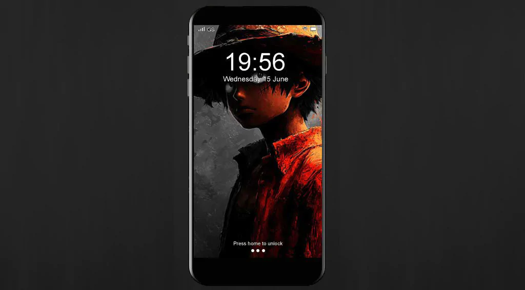 Fond d'écran Monkey D. Luffy 4k avec des yeux brillants et un effet d'éclaboussure rouge, le personnage de One Piece en style noir sur fond noir Gratuit pour Téléphone portable et ordinateur de bureau Pc