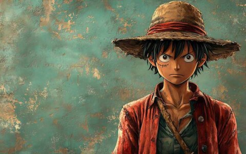 Fond d'écran minimaliste 4K de Monkey D. Luffy | Arrière-plan Ultra HD gratuit de One Piece en haute résolution JPG pour PC et mobile sans inscription Téléchargement gratuit.
