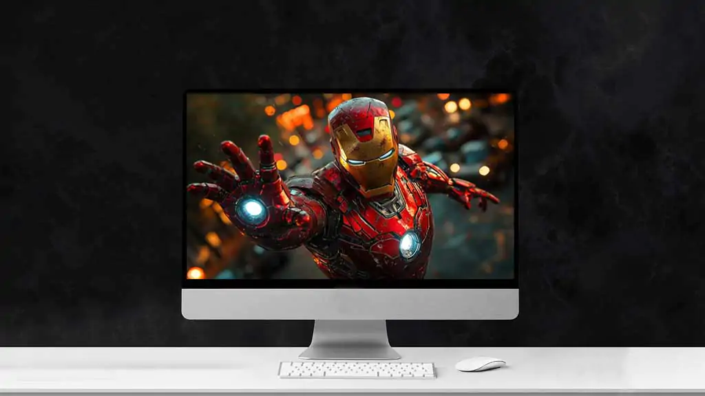 Free Download Iron Man Battle Ready 4K Wallpaper - Marvel Hero Ultra HD Close-Up Combat Background for desktop