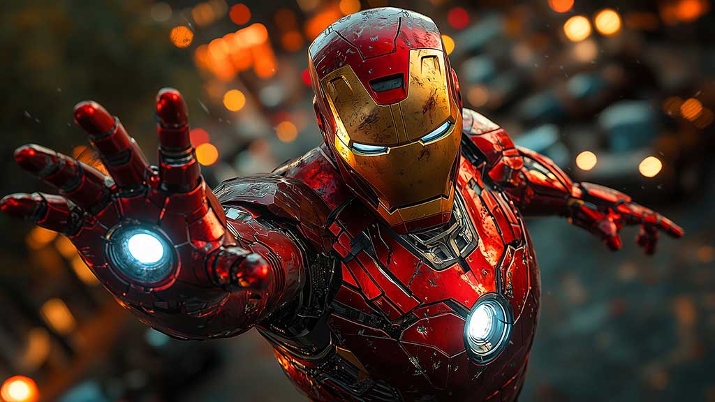 Téléchargement gratuit fond d'écran 4K Iron Man prêt au combat - Héros Marvel Ultra HD gros plan arrière-plan de combat pour tous les appareils