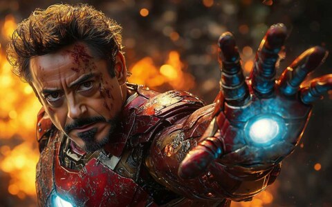 Tony Stark Battle Damaged 4K Wallpaper - Iron Man Hero Portrait Ultra HD Action Background Free Download for all devices
