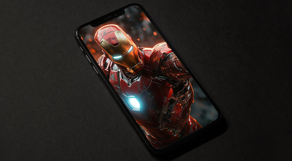 Iron Man dans une pose dynamique avec un faisceau de répulseurs rougeoyant sur un arrière-plan enflammé, disponible en tant que fond d'écran 4K Ultra HD pour les ordinateurs de bureau et les appareils mobiles.