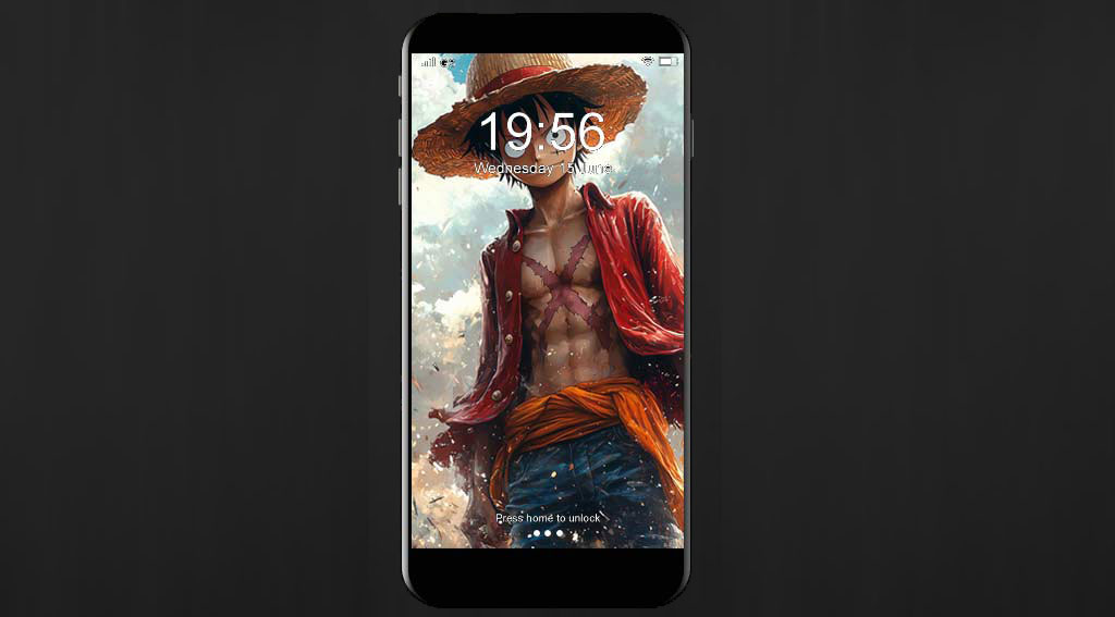 Fond d'écran One Piece Luffy avec scène de bataille dramatique dans le ciel, style pictural résolution 4K avec chapeau de paille téléchargement gratuit pour téléphone mobile et iPhone